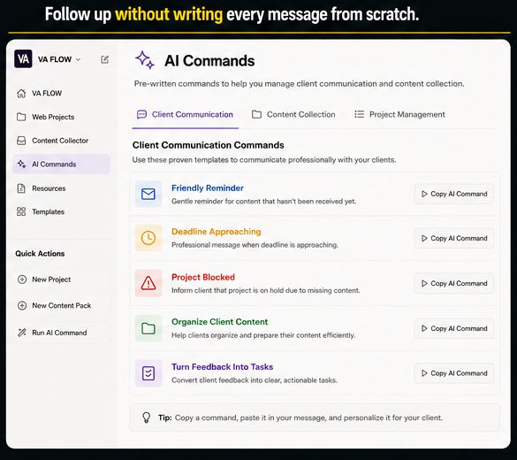 VA FLOW — Client Content System for Web Designers